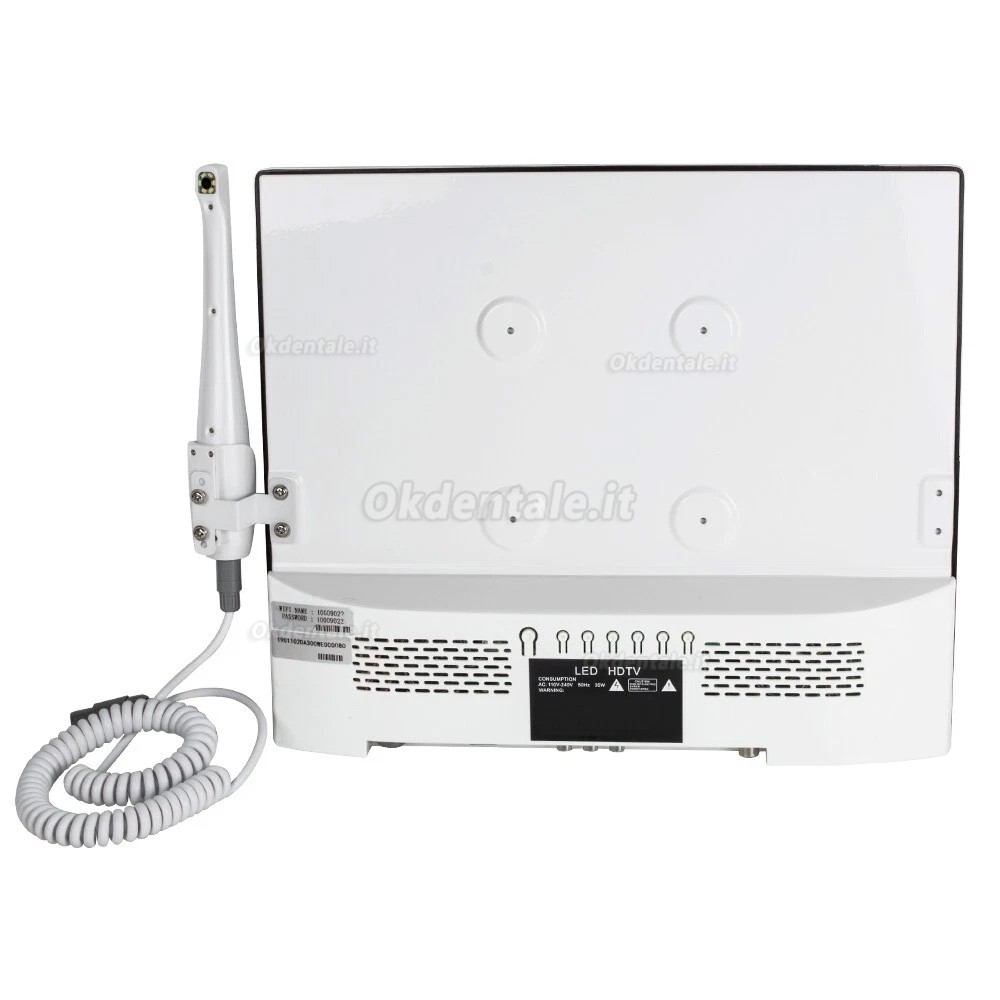 Telecamera intraorale dentale WIFI da 8 milioni di pixel con monitor da 17'' + supporto per poltrona odontoiatrica